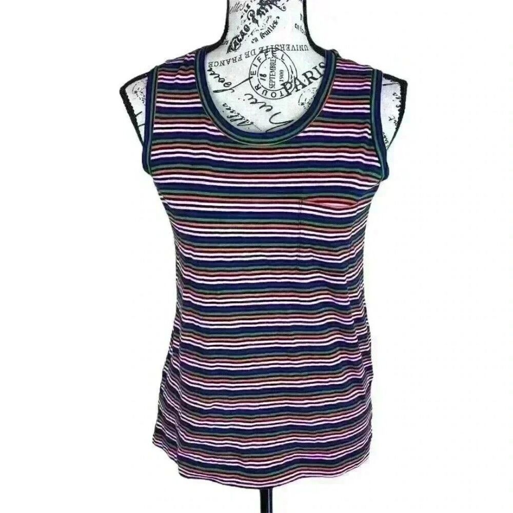 Madewell stripes SCOOP NECK tank top